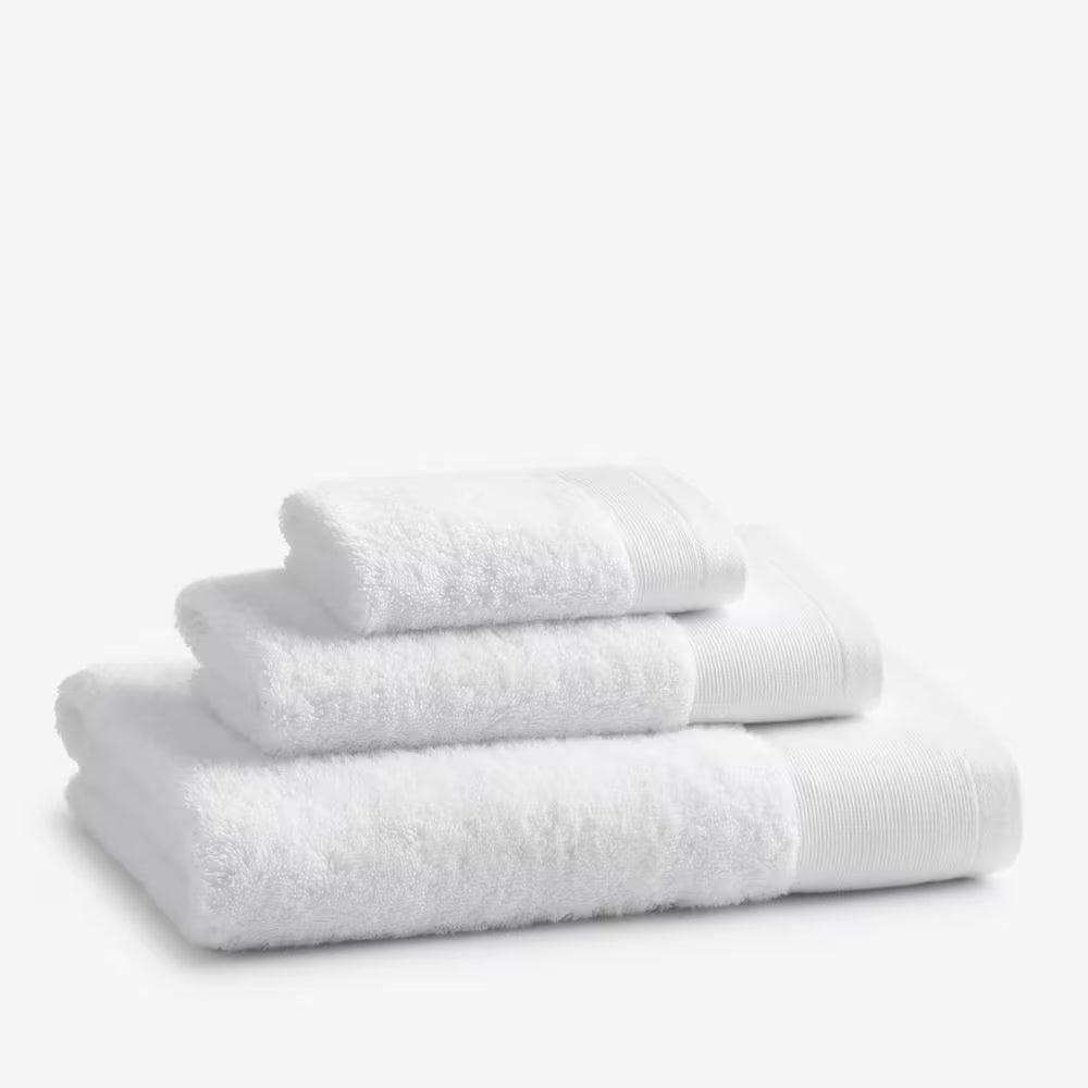 Organic White Solid Cotton Bath Towel